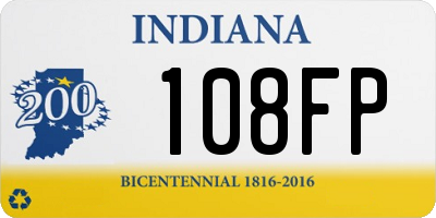 IN license plate 108FP