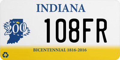 IN license plate 108FR