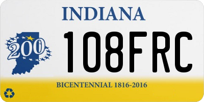 IN license plate 108FRC
