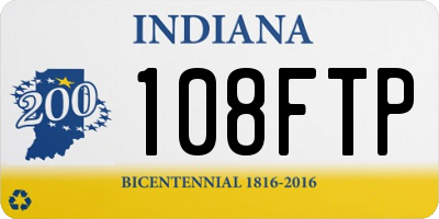 IN license plate 108FTP