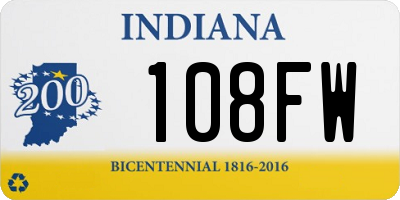IN license plate 108FW