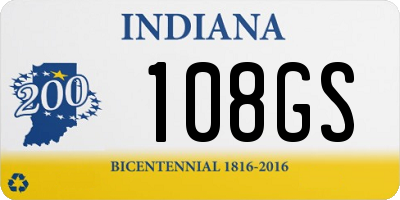 IN license plate 108GS
