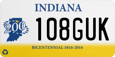 IN license plate 108GUK