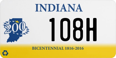 IN license plate 108H