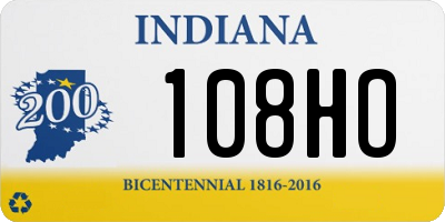 IN license plate 108HO
