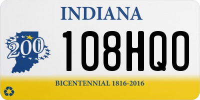 IN license plate 108HQO