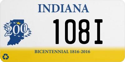 IN license plate 108I