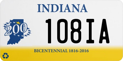 IN license plate 108IA