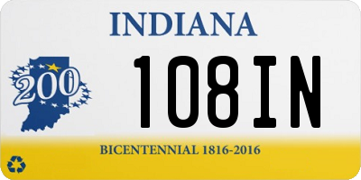 IN license plate 108IN