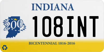 IN license plate 108INT