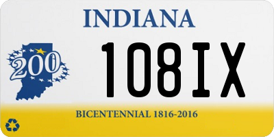 IN license plate 108IX