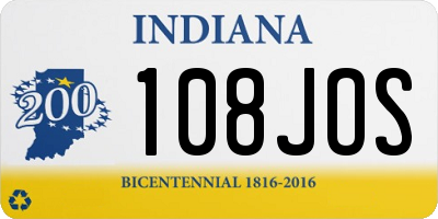 IN license plate 108JOS