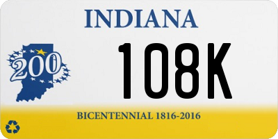 IN license plate 108K