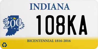 IN license plate 108KA