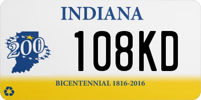 IN license plate 108KD