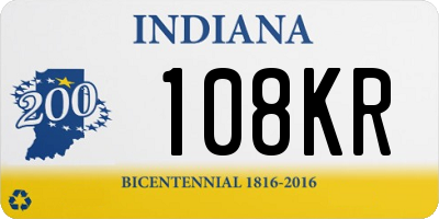 IN license plate 108KR