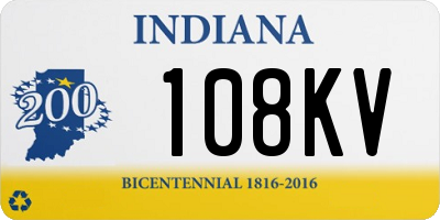 IN license plate 108KV