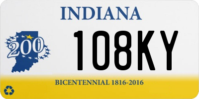 IN license plate 108KY