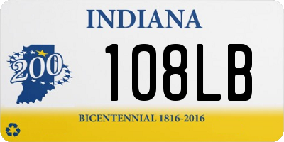 IN license plate 108LB