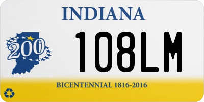 IN license plate 108LM