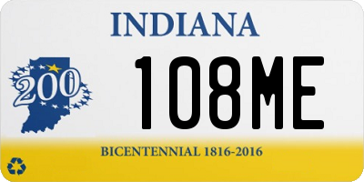 IN license plate 108ME