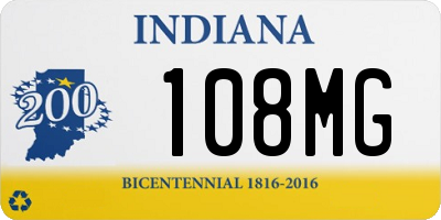 IN license plate 108MG