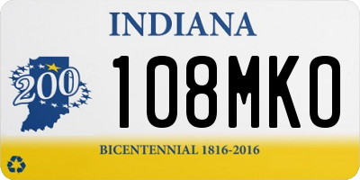IN license plate 108MKO