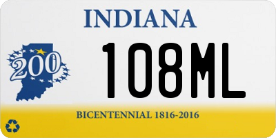 IN license plate 108ML