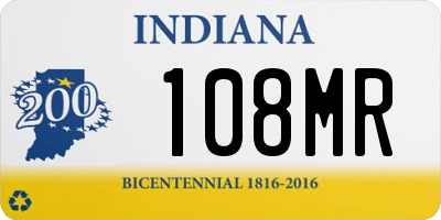 IN license plate 108MR