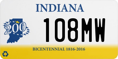 IN license plate 108MW