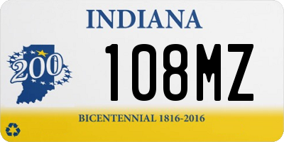 IN license plate 108MZ
