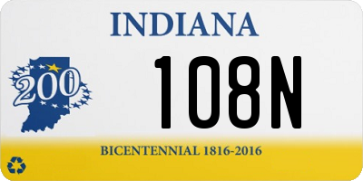 IN license plate 108N