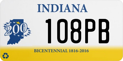 IN license plate 108PB