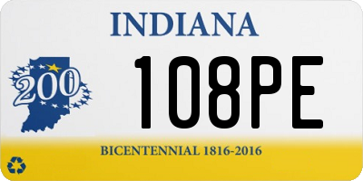 IN license plate 108PE