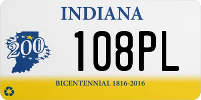 IN license plate 108PL