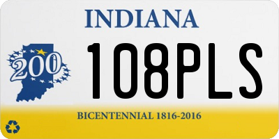 IN license plate 108PLS