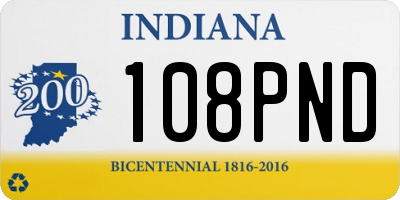 IN license plate 108PND