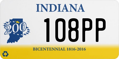 IN license plate 108PP