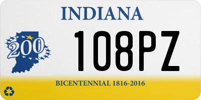 IN license plate 108PZ