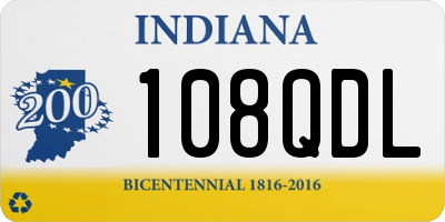IN license plate 108QDL