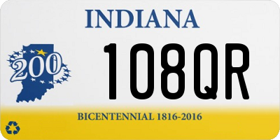 IN license plate 108QR