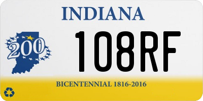 IN license plate 108RF