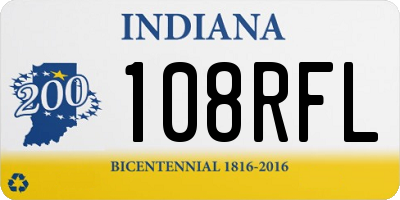 IN license plate 108RFL