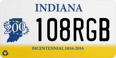 IN license plate 108RGB