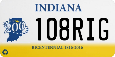 IN license plate 108RIG