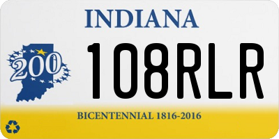 IN license plate 108RLR