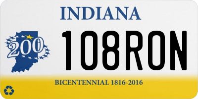 IN license plate 108RON