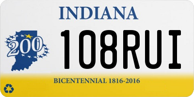IN license plate 108RUI