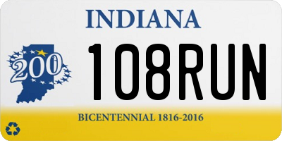 IN license plate 108RUN