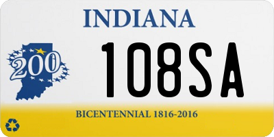 IN license plate 108SA